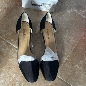 Neiman Marcus Black Flats with Transparent Sides 9.5 women